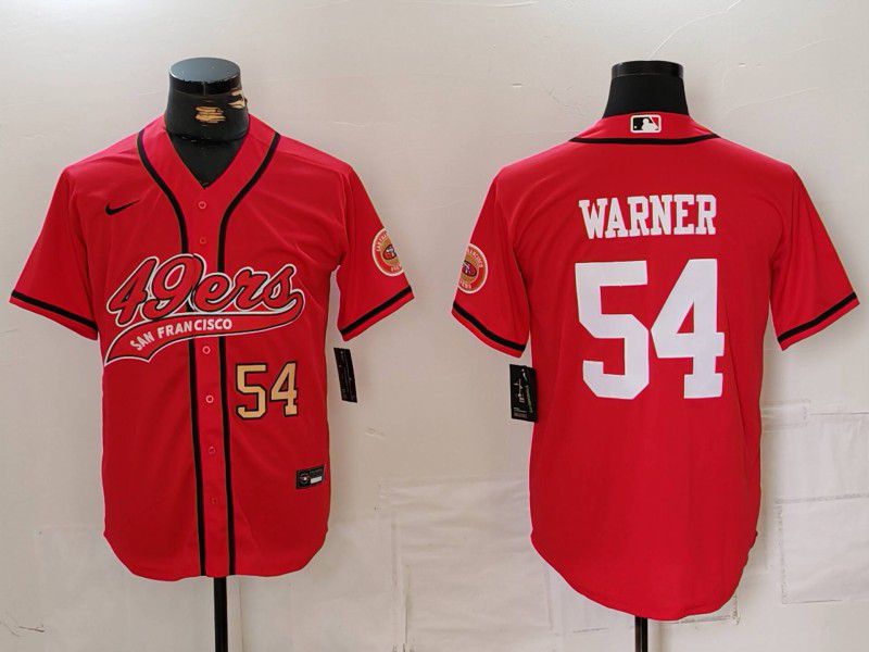 Men San Francisco 49ers #54 Warner Red Joint Name 2024 Nike Limited NFL Jersey style 2